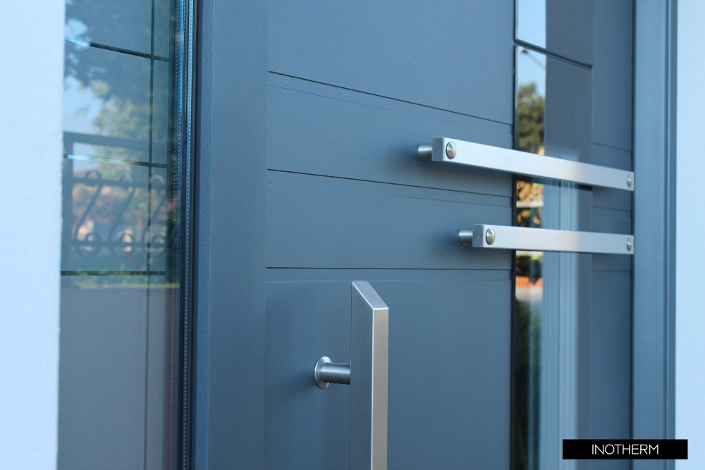 grey aluminium entrance door